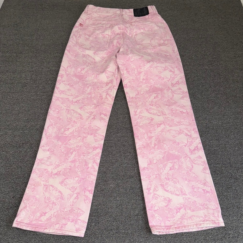 BDG Urban Outfitters Pink Diamond Print Cowboy Jean High Rise Straight Size 28